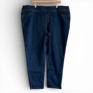 Westport Plus Size 24W Pull-On Stretch Jeans Dark Wash Elastic Waist Comfort Fit